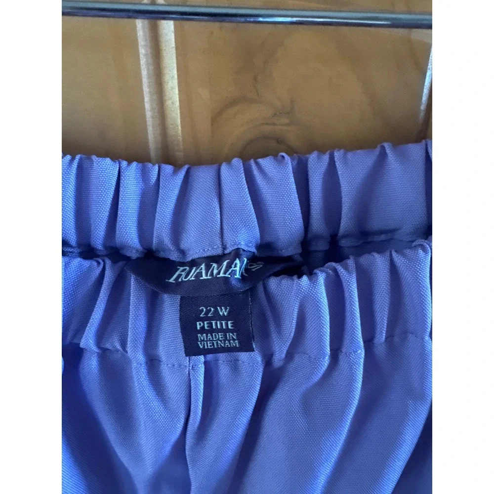 Roamans‎ Plus Size 22W Petite Purple Ten-Button Shawl-Collar Pant Suit 2-Pc NWT